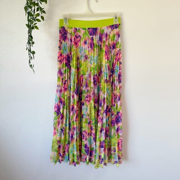 NWT Loyd/Ford Vega Floral Pleated Midi Skirt Sz M - Picture 1 of 6